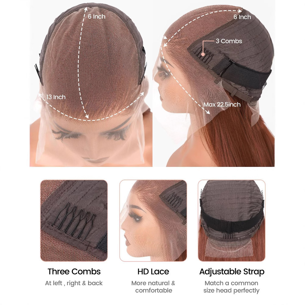 Highlight Ombre Lace Front Wavy Wig - 图片 3
