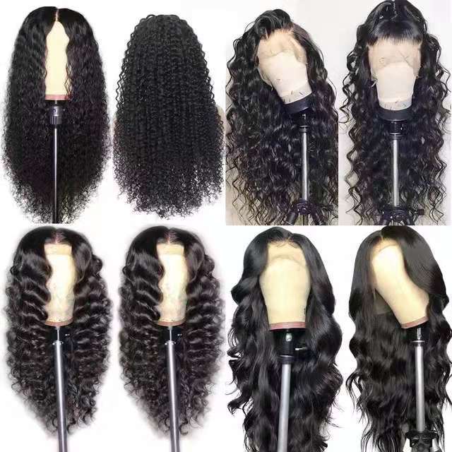 Front Lace Long Curly Synthetic Wig - Natural Black - 图片 2