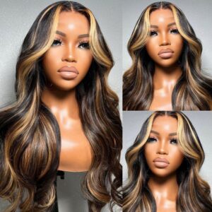 Highlight Ombre Lace Front Wavy Wig