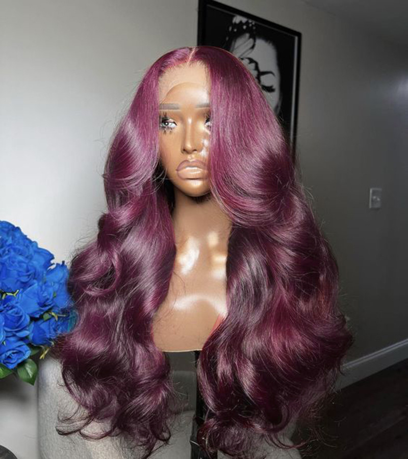Highlight Ombre Lace Front Wavy Wig - 图片 7