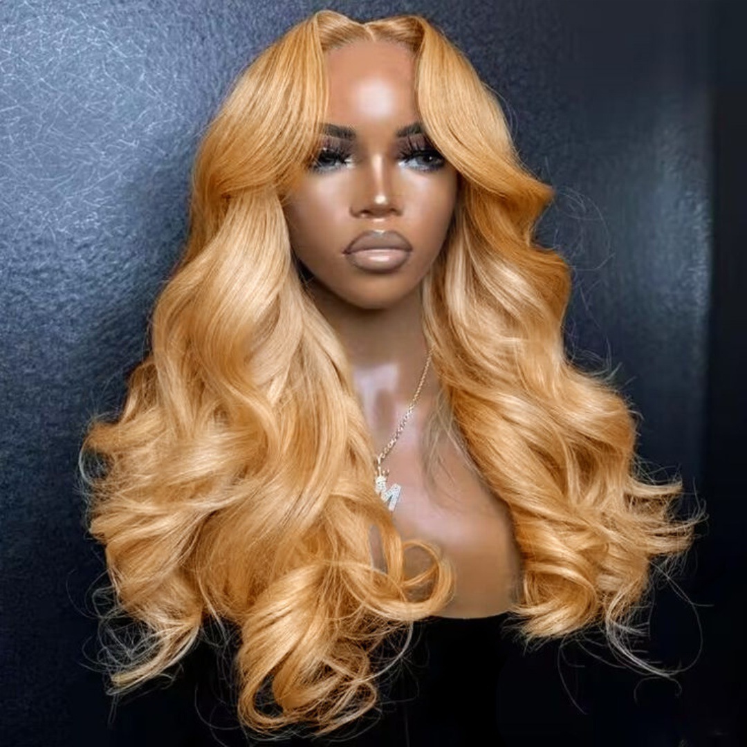 Highlight Ombre Lace Front Wavy Wig - 图片 2